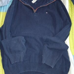Tommy Hilfiger Men's Dark Blue Zip-Up Sweater